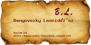 Benyovszky Leonidász névjegykártya